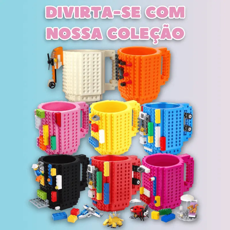 Caneca Divertida Blocos Brinccar + BRINDE